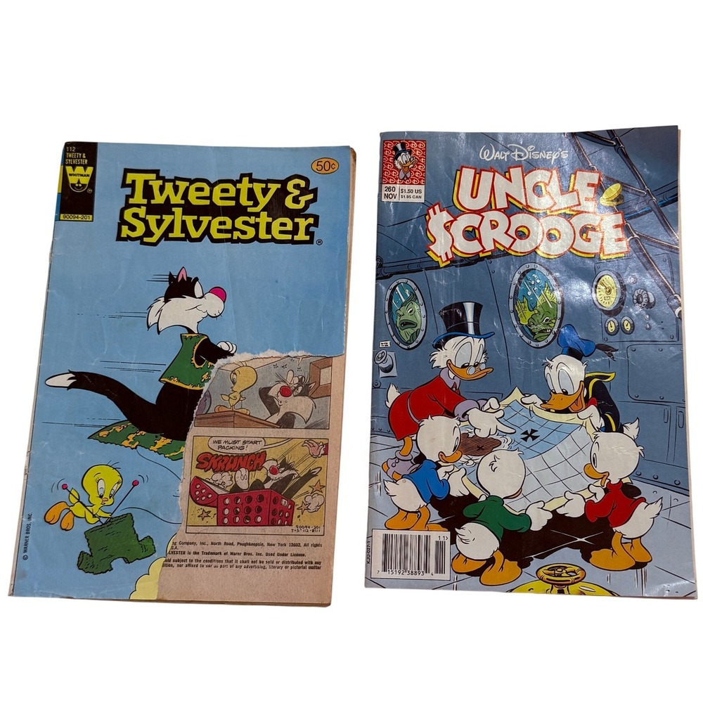 Vintage Whitman Tweety Sylvester 112 Gladstone Uncle Scrooge 260 Comic Book Lot